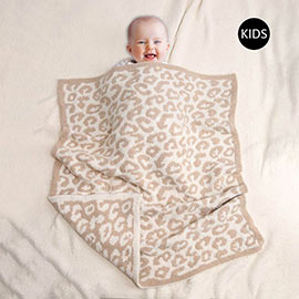 Leopard Patterned Reversible Kids Throw Blanket