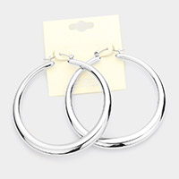 Metal Hoop Pin Catch Earrings