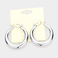 Metal Hoop Pin Catch Earrings