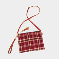 Plaid Check Patterned Crossbody / Clutch Bag