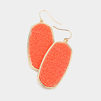 Druzy Hexagon Dangle Earrings