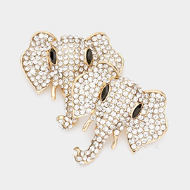 Stone Embellished Elephant Earrings