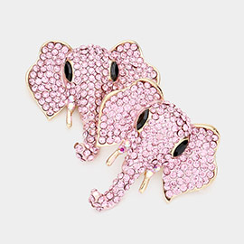 Stone Embellished Elephant Earrings