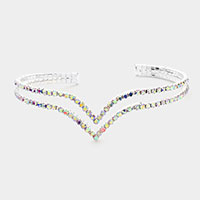 Rhinestone Split Cuff Evening Bracelet