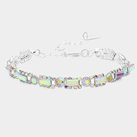 Rectangle Stone Accented Evening Bracelet