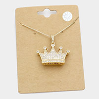 CZ Crown Pendant Necklace