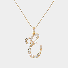 -E- CZ Monogram Pendant Necklace