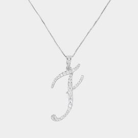 -F- CZ Monogram Pendant Necklace