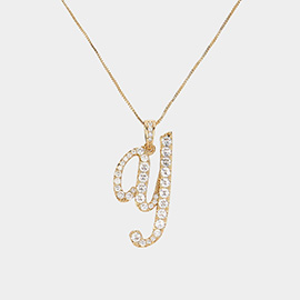 -Y- CZ Monogram Pendant Necklace