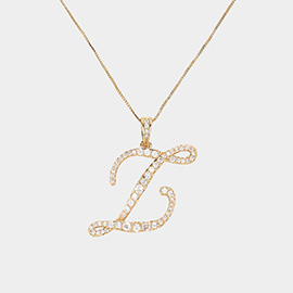 -Z- CZ Monogram Pendant Necklace