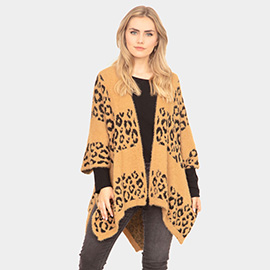 Leopard Printed Ruana Poncho