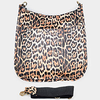 Leopard Patterned Faux Leather Crossbody Bag