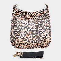 Leopard Patterned Faux Leather Crossbody Bag