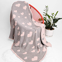 Heart Patterned Reversible Throw Blanket