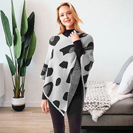 Leopard Patterned Soft Poncho