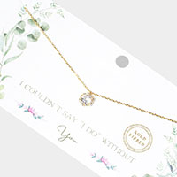 Gold Dipped CZ Hexagon Pendant Necklace