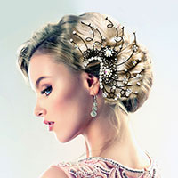 Floral Stone Embellished Hair Comb