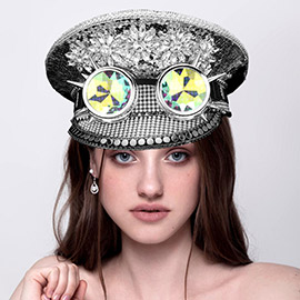 Silver Sunflower Fisherman Goggle Hat