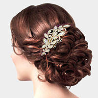 Marquise Stone Sprout Rhinestone Hair Comb