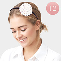 12PCS - Pearl Stone Round Headbands