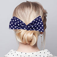 Polka Dot Patterned Deft Bun Maker Hairband