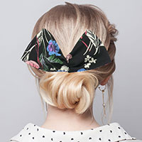 Flower Leaf Printed Deft Bun Maker Hair Band