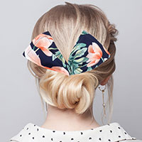 Flower Leaf Printed Deft Bun Maker Hairband