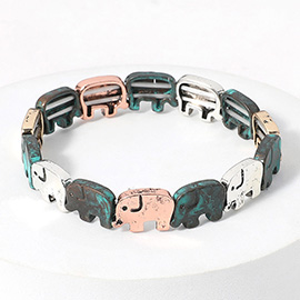 Metal Elephant Stretch Bracelet