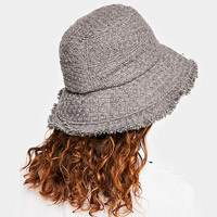 Frayed Edge Woven Bucket Hat