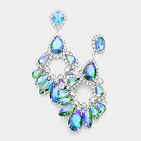 Teardrop Marquise Crystal Drop Evening Earrings 