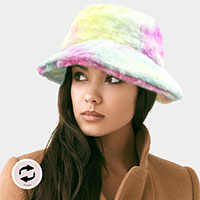 Reversible Colorful Soft Faux Fur Bucket Hat