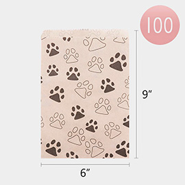 100PCS - Paw Patterned Gift Paper Bag Set