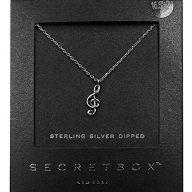 SECRET BOX_Sterling Silver Dipped Metal The Treble Clef Pendant Necklace