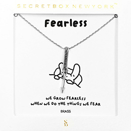 SECRET BOX_FEARLESS Brass Metal Arrow Message Pendant Necklace