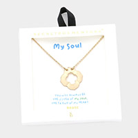 Secret Box _ Brass Metal Quatrefoil Pendant Necklace