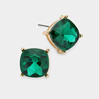 Square Stone Stud Earrings