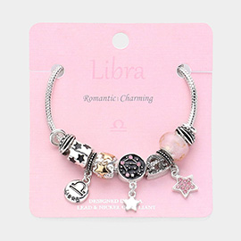 Libra Zodiac Sign Constellation Multi Bead Charm Bracelet