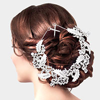 Stone Embellished Metal Leaf Vine Wrap Headpiece