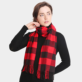 Buffalo Check Patterned Oblong Scarf