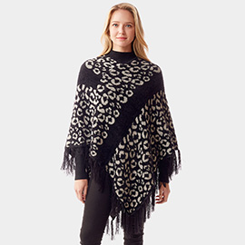 Leopard Patterned Poncho