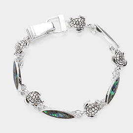 Abalone Antique Turtle Link Magnetic Bracelet