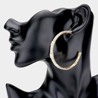 Rhinestone Half Hoop Earrings