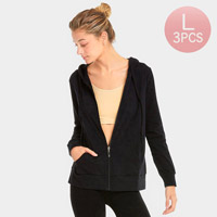 3PCS - Solid Thin Zip Up Hoodie Jackets