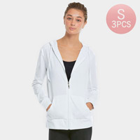 3PCS - Solid Thin Zip Up Hoodie Jackets