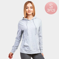 3PCS - Solid Thin Pullover Hoodies