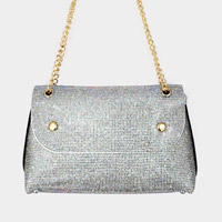 Bling Trapezoid Shoulder / Crossbody Bag