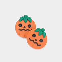 Polymer Clay Pumpkin Stud Earrings