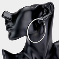 Rhinestone Embellished Hoop Earrings