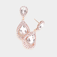 Teardrop Crystal Evening Rhinestone Drop Earrings