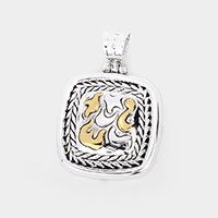 Patterned Metal Square Pendant